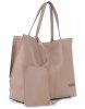 Bőr táska shopper bag Vittoria Gotti bézs V8